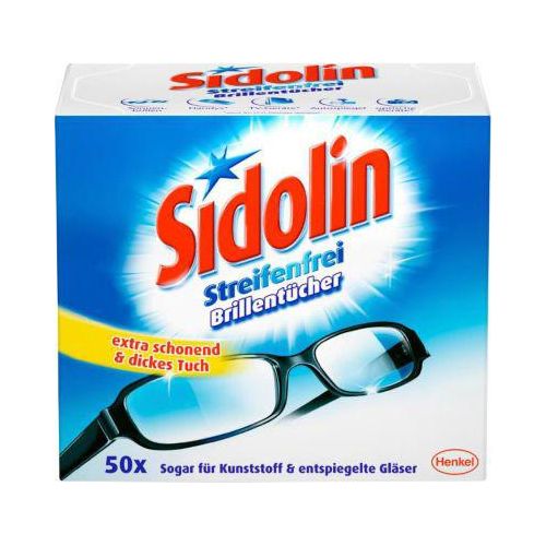 4015000306829 - Brillenputztuch 100 % Vlies getränkt weiß 50 St Pack - Sidolin