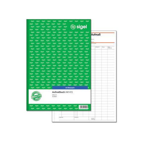 4004360910005 - sigel® Aufmaßbuch mit Blaupapier AM415 DIN A4 hoch 50 Blatt