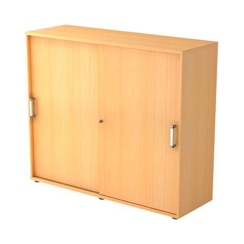 4032062122778 - Schiebetürenschrank TARVIS 3 Ordnerhöhen B 1200 x T 400 x H 1100 mm abschließ- & stapelbar Buche-Dekor