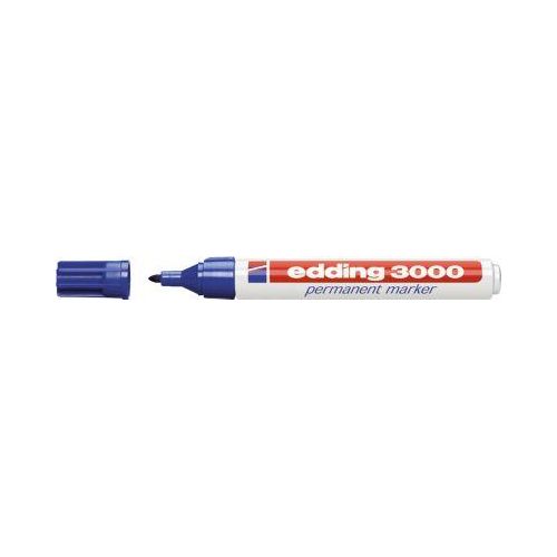 4004764007981 - edding 3000 Permanentmarker Mittel Rundspitze 15 - 3 mm Blau Nachfüllbar Wasserbeständig