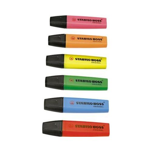 4006381215701 - Textmarker STABILO® BOSS Original Keilspitze lichtbeständig schnell trocknend farbsortiert 6 Stück