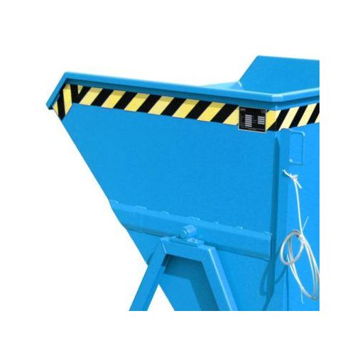 4052462048539 - Späne-Kippmulde Bauer SKS 550 Stahl blau B 1250 x T 1200 x H 1170 mm 550 l bis 1000 kg Rollen Ablasshahn Manuelle Kippvorrichtung