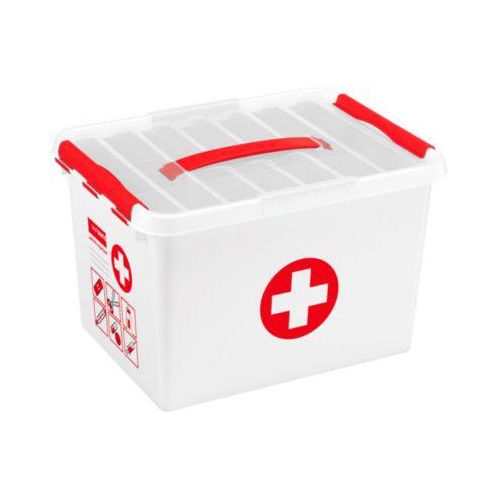 8711112798250 - Erste-Hilfe Aufbewahrungsbox Q Line Transparent 22 Liter 246 (H) x 328 (B) x 245 (T) mm 4 Stück