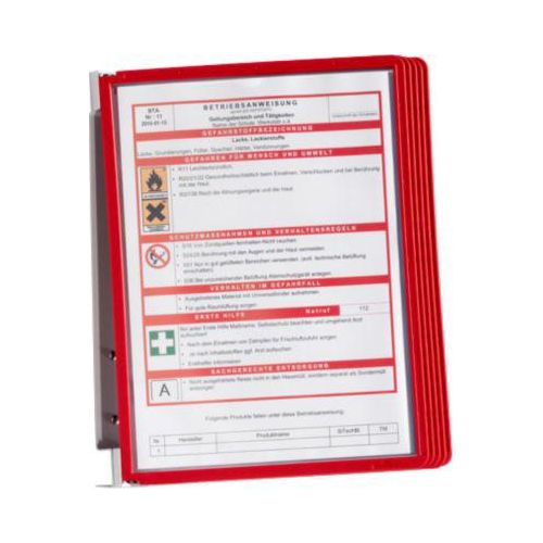4005546506487 - Sichttafelwandhalter VARIO WALL 5 - 5551 Rot DIN A4 Anzahl der mitgelieferten Sichttafeln 5