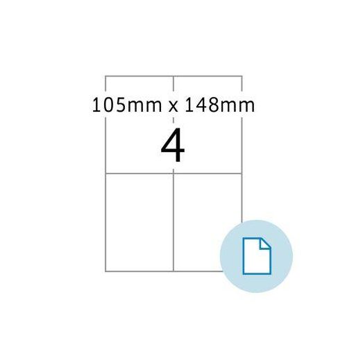 4008705084048 - Blattetiketten HERMA 8404 permanenthaftend bedruckbar B 105 x H 148 mm Papier weiß 2000 Stück 500 Blatt