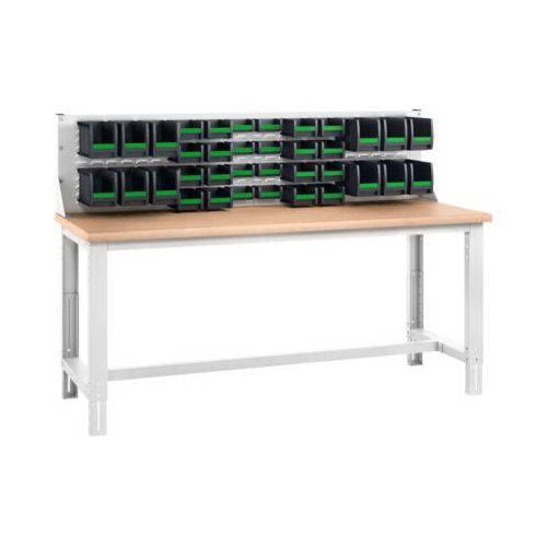 4049751600073 - Systemwerkbank cubio mit Aufsatzrahmen und Schlitzplatte Buche-Multiplexplatte bis 800 kg B 2000 x T 750 mm Lichtgrau 4049751600073 - Systemwerkbank cubio mit Aufsatzrahmen und Schlitzplatte Buche-Multiplexplatte bis 800 kg B 2000 x T 750 mm Lichtgrau