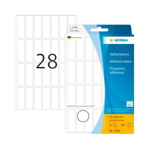 4008705023603 - Etiketten Vielzweck-Etiketten 2360 weiß 13x40mm rechteckig  4008705023603 896 Stück
