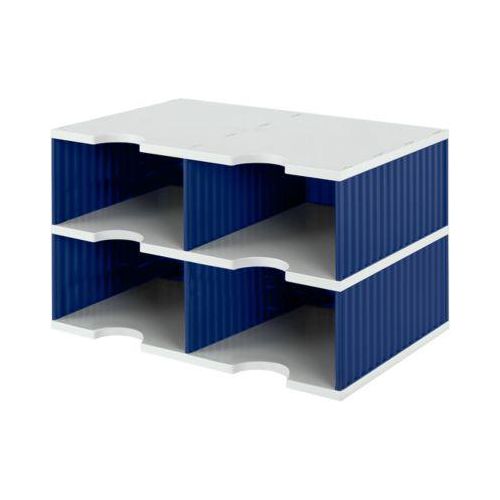 7612176107921 - Sortierstation doc Jumbo mit 4 Fächern C4 grau blau Grundeinheit 7612176107921 Styro