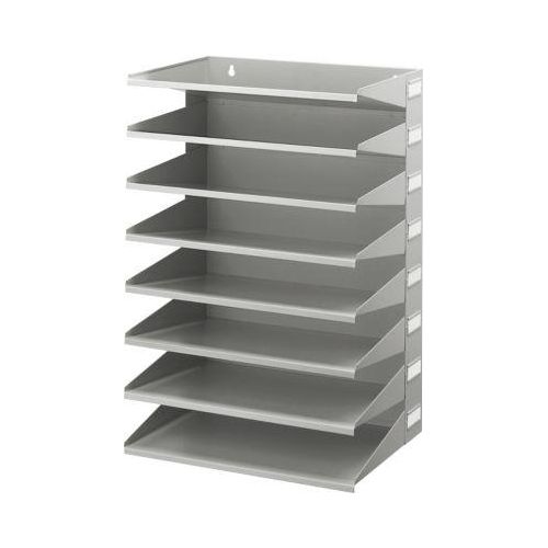4005546989488 - - Sortierstation 8 Fächer H540xB360xT250mm Stahlblech lichtgrau ral 7035