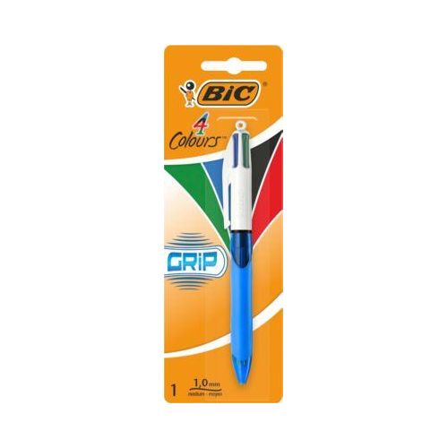 3086123214675 - BIC 4 Colours Grip Vierfarb-Kugelschreiber mit mittlerer Spitze und weichem Griff 1 Stück 3086123214675 - BIC 4 Colours Grip Vierfarb-Kugelschreiber mit mittlerer Spitze und weichem Griff 1 Stück