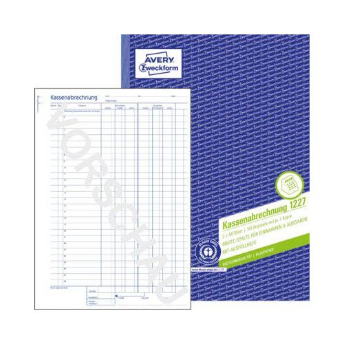 4004182012277 - Avery® Zweckform Kassenabrechnung 1227 Format A4 Mehrwertsteuer-Spalte mit Ausfüllhilfe & Durchschlägen Blauer Engel weiß-gelb 2 x 50 Blatt 4004182012277 - Avery® Zweckform Kassenabrechnung 1227 Format A4 Mehrwertsteuer-Spalte mit Ausfüllhilfe & Durchschlägen Blauer Engel weiß-gelb 2 x 50 Blatt