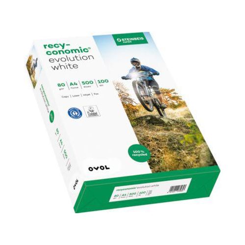 4011211075660 - Recyclingpapier Ovol Recyconomic Evolution White DIN A4 80 g m² naturweiß 2500 Blatt