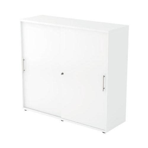 4032062135846 - Schiebetürenschrank Melaminharzbeschichtete Spanplatte 2 Regalbreter Abschließbar 1200 x 400 x 1100 mm Weiß
