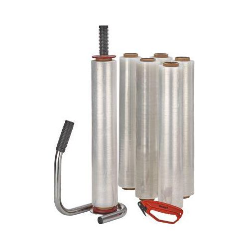 4250510817445 - Set Stretchen 6 Rollen Stretchfolie + 1 Handwickelgerät + 1 Folienschneider GRATIS