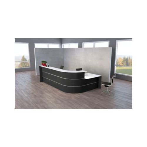 4044917435322 - L-Theke Faro 4-Elemente 90° Winkel mit Beratungsplatz melaminharzbeschichtet ABS-Kanten B 3670 x T 1970 x 1120 mm anthrazit anthrazit 4044917435322 - L-Theke Faro 4-Elemente 90° Winkel mit Beratungsplatz melaminharzbeschichtet ABS-Kanten B 3670 x T 1970 x 1120 mm anthrazit anthrazit