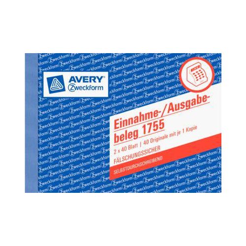 4004182017555 - Einnahme- Ausgabebeleg Formular Papierformat din A6 quer selbstdurchschreibend Ja - Avery Zweckform