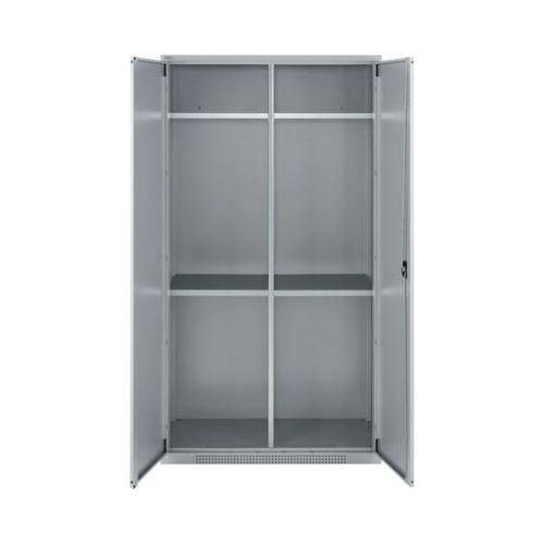 4051273792365 - Genius Reinigungsmittelschrank FS modular indivuduell erweiterbar Mittelwand 4 Fachböden bis 450 kg B 1055 x T 520 x H 1950 mm weißalu weißalu
