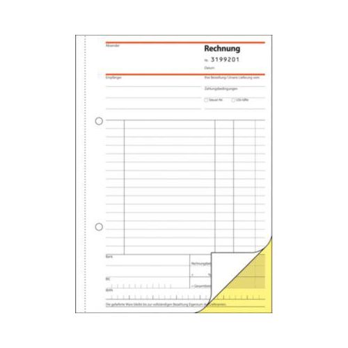 4004360972416 - Rechnungsbuch SD131 mit fortlaufender Nummerierung A5 hoch selbstdurchschreibend 4004360972416 Sigel
