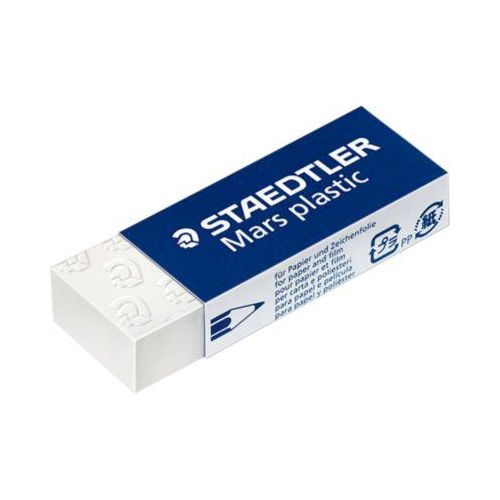 4007817504598 - Radierer STAEDTLER Mars plastic alterungsbeständig geringe Krümelbildung B 22 x T 12 x H 65 mm weiß