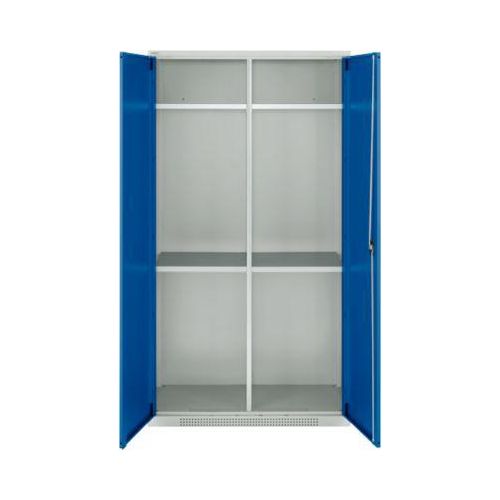 4051273792341 - Genius Reinigungsmittelschrank FS modular indivuduell erweiterbar Mittelwand 4 Fachböden bis 450 kg B 1055 x T 520 x H 1950 mm lichtgrau enzianblau
