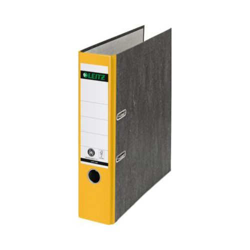 4002432359271 - LEITZ® Ordner 1080 DIN A4 Rückenbreite 80 mm Griffloch geklebtes Rückenschild klimaneutral Hartpappe 1 Stück gelb