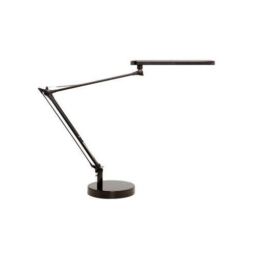 3595560005796 - Genérica - Lampara de escritorio unilux mambo led 56w doble brazo articulado abs y aluminio negro base 19 cm diametro