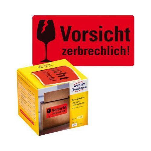 4004182172117 - AVERY® Zweckform Warnetiketten Zerbrechlich B 100 x H 50 mm rot 1 Rolle mit 200 Stück 4004182172117 - AVERY® Zweckform Warnetiketten Zerbrechlich B 100 x H 50 mm rot 1 Rolle mit 200 Stück