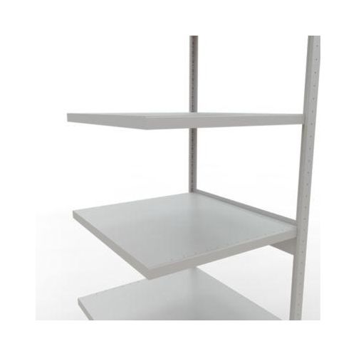 4004514295347 - Schulte Lagertechnik Fachbodenregal-Stecksystem MULTIplus 250 Anbauregal Längenriegel 2500x750x800 mm 6 Böden lichtgrau
