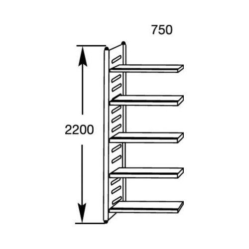 4044917181403 - Design-Regal M2 Regalfeld BXHxT 1000x2200x600mm 5 Böden alusi