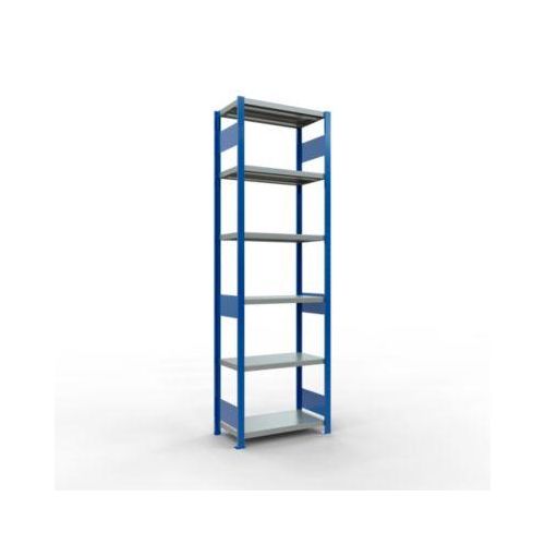 4004514282613 - Schulte Lagertechnik Fachbodenregal-Stecksystem MULTIplus 250 Grundregal Längenriegel 2500x750x400 mm 6 Böden enzianblau verzinkt