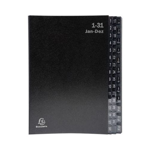 3130630570448 - Pultordner Exacompta 57044E Format A4 44 Fächer Taben 1-12 1-31 Jan-Dez B 250 x H 330 mm Blauer Engel Recycling-Karton schwarz 3130630570448 - Pultordner Exacompta 57044E Format A4 44 Fächer Taben 1-12 1-31 Jan-Dez B 250 x H 330 mm Blauer Engel Recycling-Karton schwarz
