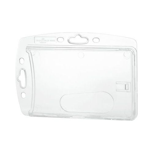 4005546807621 - Ausweishalter HARTBOX für 1 Karte im Hoch- Querformat Daumenstanzung Befestigungslaschen B 101 x H 71 mm Polystyrol transparent 10 Stück