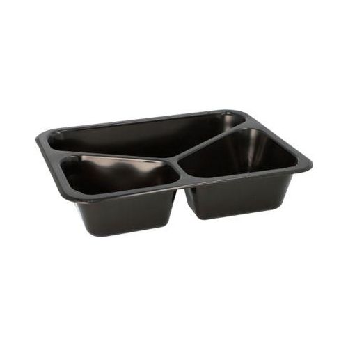 4031222145718 - Menüschalen Circulware by Havel Mehrweg 3-geteilt mikrowellen- & spülmaschinengeeignet recycelbar L 227 x B 178 x H 45 mm PP schwarz 20 Stück