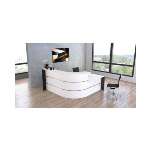 4044917435452 - Winkel-Empfangstheke Faro 3-Elemente 90° Winkel mit Beratungsplatz melaminharzbeschichtet ABS-Kanten B 2320 x T 1970 x 1120 mm weiß anthrazit 4044917435452 - Winkel-Empfangstheke Faro 3-Elemente 90° Winkel mit Beratungsplatz melaminharzbeschichtet ABS-Kanten B 2320 x T 1970 x 1120 mm weiß anthrazit