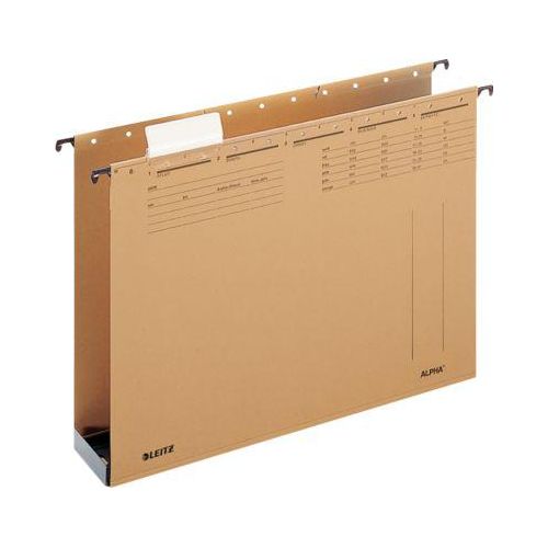 4002432303700 - ALPHA Hängesammler 1941 DIN A4 Mit Kunststoffboden U-Base 60 mm 320 g m2 Naturbraun 100% Recycelter Natron-Karton 15 Stück