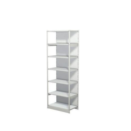 4044917346109 - - Steckregal mit Rückwand Grundfeld 7 Fachböden 6 oh BxTxH 750x400x2250 mm lichtgrau