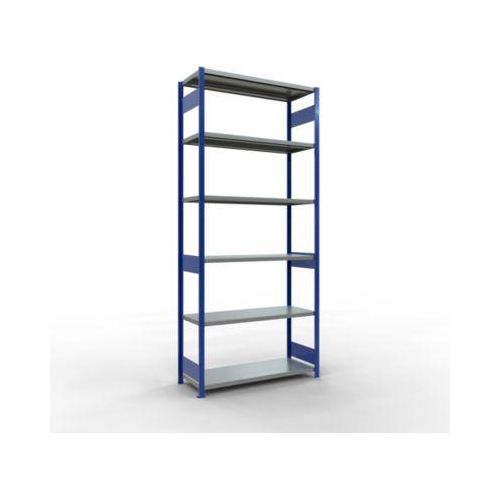 4004514283160 - Schulte MULTIplus250 Steckregal Grundregal 7 Fachböden bis 250 kg je Fachboden werkzeuglos montierbar B 1300 x T 500 x H 3000 enzianblau verzinkt