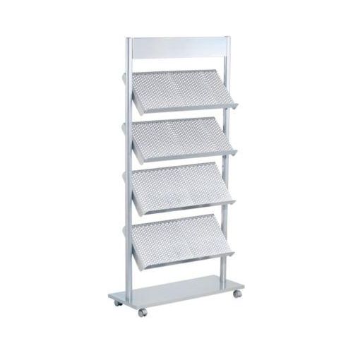 4044917415560 - Rico DIN A4 Prospektständer Silber 6332 985 (B) x 300 (T) x 1650 (H) mm