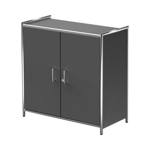 4044917428485 - Flügeltürenschrank Toledo mit Sichtrückwand abschließbar 2 OH B 800 x T 380 x H 780 mm anthrazit