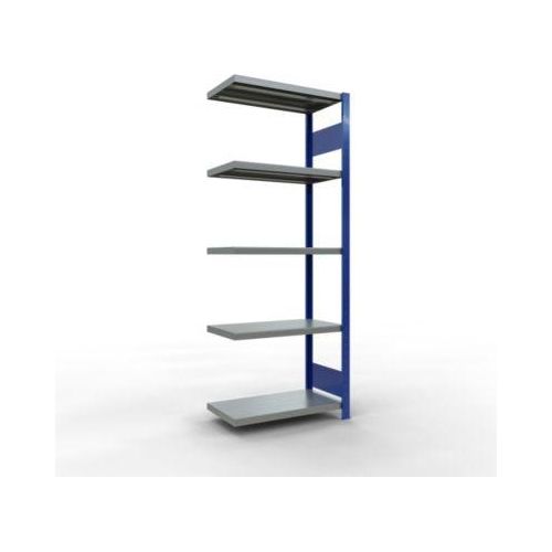 4004514282798 - Schulte Lagertechnik Fachbodenregal-Stecksystem MULTIplus 250 Anbauregal Längenriegel 2000x750x400 mm 5 Böden enzianblau verzinkt
