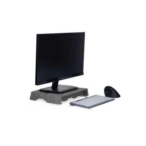 8719274674061 - BakkerElkhuizen Monitorständer Q-riser 50 Circular für 24-Zoll-Bildschirm Höhenverstellbar PET Filz Hellgrau 50 x 375 x 250 mm