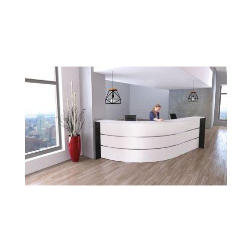 4044917435384 - Große Bogen-Empfangstheke Faro mit Ablage und Seitenplatten B 3320 x T 1800 x H 1120 mm weiß anthrazit 4044917435384 - Große Bogen-Empfangstheke Faro mit Ablage und Seitenplatten B 3320 x T 1800 x H 1120 mm weiß anthrazit