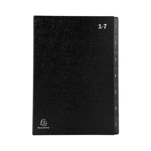 3130630570073 - Pultordner Exacompta 57007E Format A4 7 Fächer Taben 1-7 B 250 x H 330 mm Blauer Engel Recycling-Karton schwarz