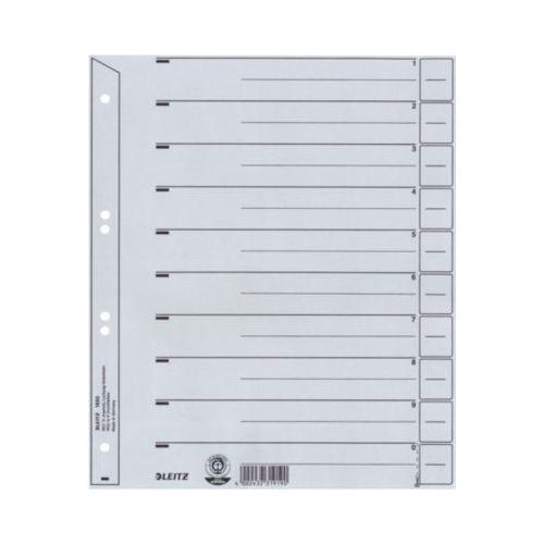 4002432435043 - 1 bis 10 Trennblätter DIN A4 Überbreite Grau 10-teilig Pappkarton 6 Löcher 1650 100 Stück