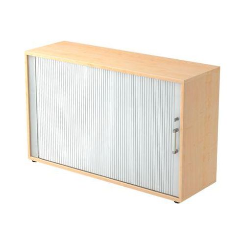 4032062151044 - Querrollladenschrank TARVIS 2 Ordnerhöhen B 1200 x T 400 x H 825 mm abschließ- & stapelbar Ahorn-Dekor alusilber