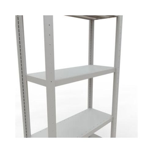 4004514294197 - Schulte Lagertechnik Fachbodenregal-Stecksystem MULTIplus 250 Grundregal Längenriegel 2000x750x300 mm 5 Böden lichtgrau