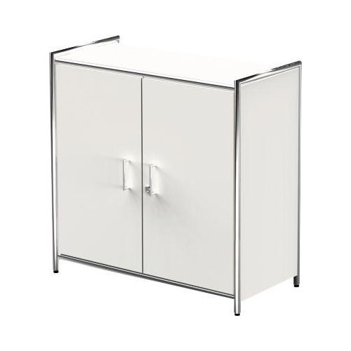 4044917428584 - Flügeltürenschrank Toledo mit Sichtrückwand abschließbar 2 OH B 800 x T 380 x H 780 mm weiß