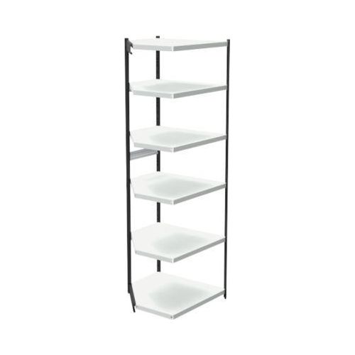 4044917039902 - Stahlregal PROGRESS 2000 Eckregalfeld ohne Rückwand H 2250 x B 400 + T 600 mm Rahmen schwarz