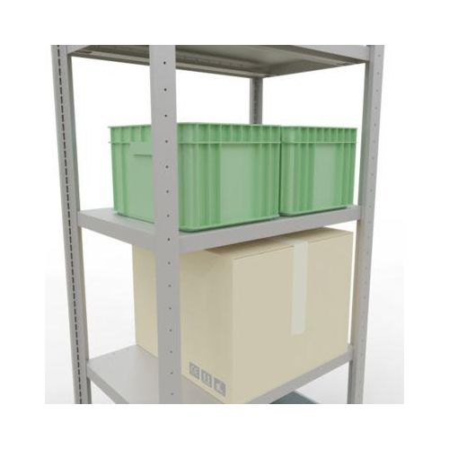 4004514294722 - Schulte Lagertechnik Fachbodenregal-Stecksystem MULTIplus 250 Grundregal Längenriegel 2000x750x500 mm 5 Böden lichtgrau