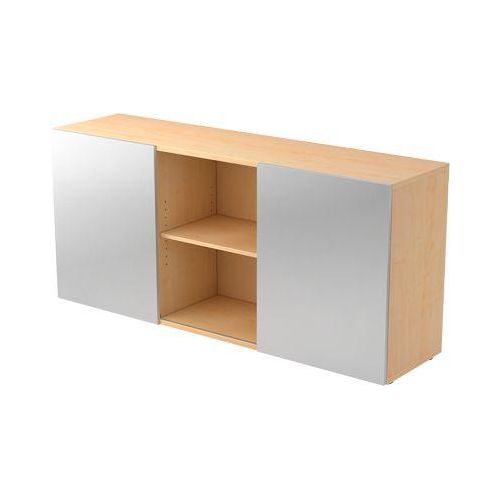 4032062139929 - Schiebetürenschrank Spanplatte 1 Fachboden 1600 x 420 x 748 mm Ahorn Braun Silber